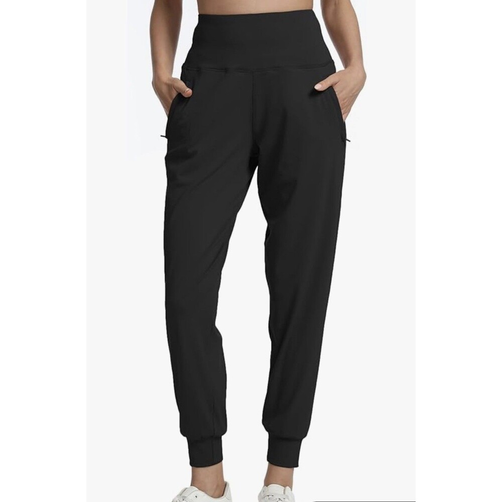 Crane Women's Activewear Jogger Pants black Pull On Pockets Stretch Size XL NWT